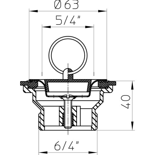 Drain 3" with overflow and connecting thread 6/4" Drain 3" with overflow and connecting thread 6/4"
